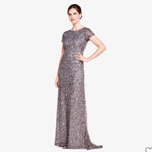Adriana pappel size 2 scoop back sequin dress